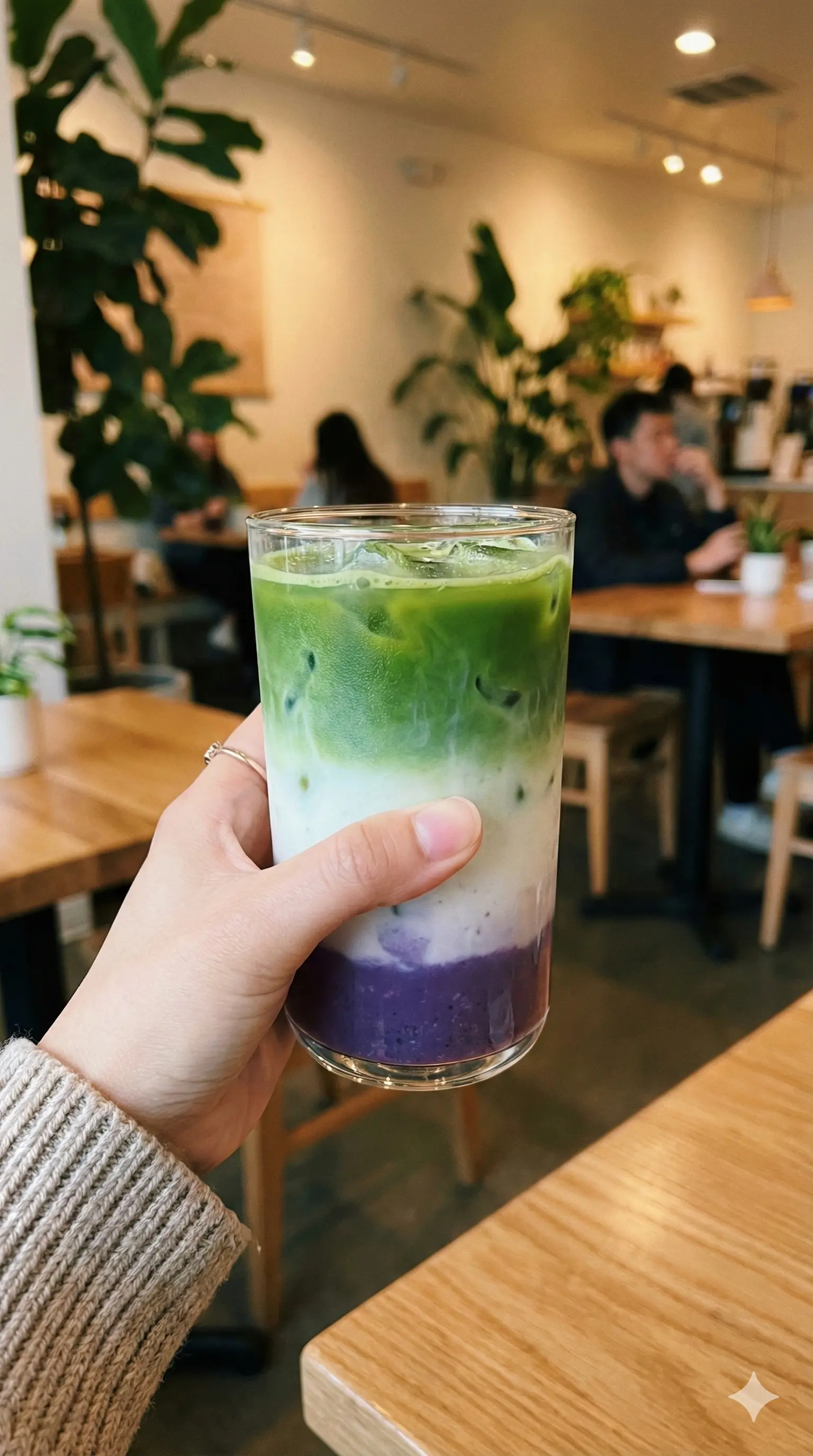 Barista serving Big Moca drinks in a cafe