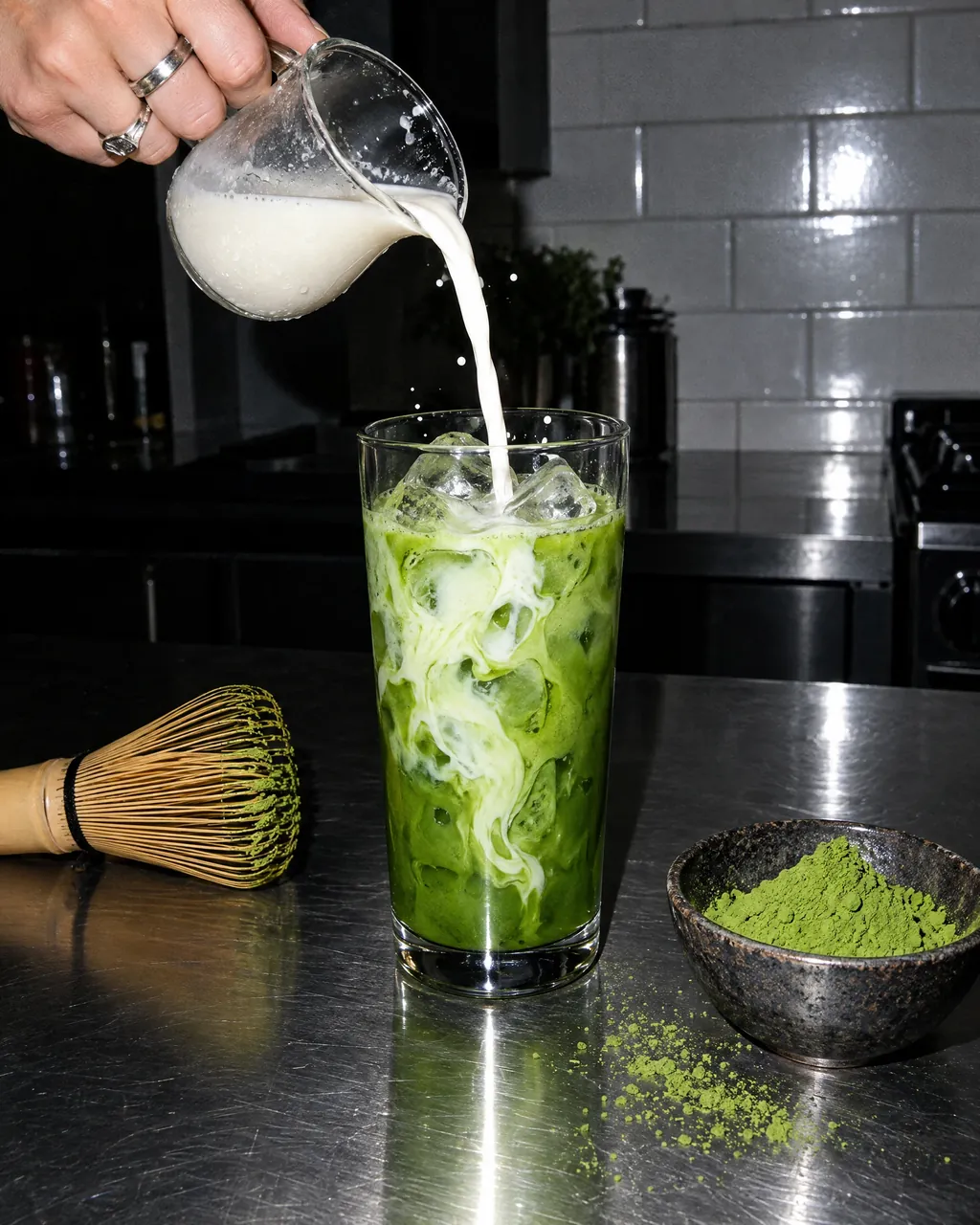 IJskoude matcha latte