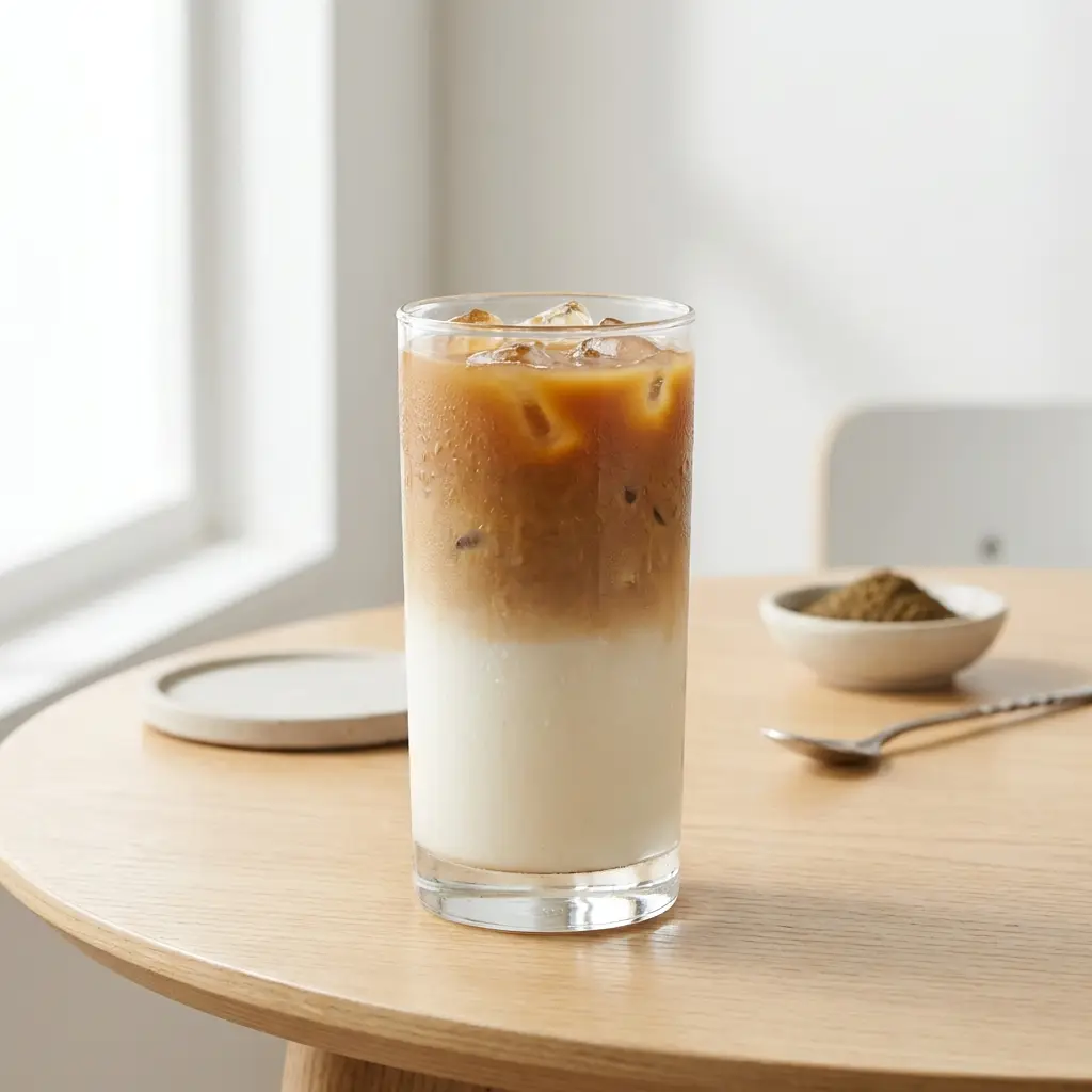 Hojicha Latte für Gastronomie-Menüs hergestellt mit Hojicha Pulver