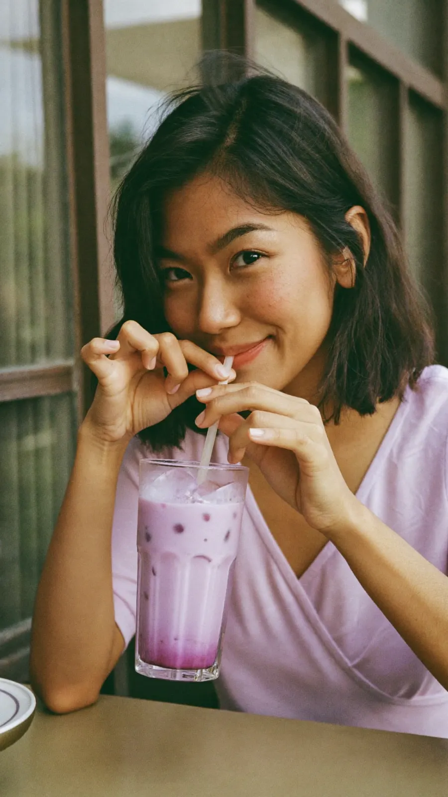 IJskoude ube latte