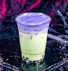 Ube pandan latte